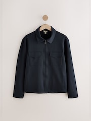 Navy Blue Jersey Shacket - Image 4 of 7