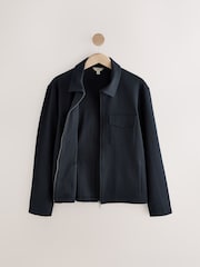 Navy Blue Jersey Shacket - Image 5 of 7