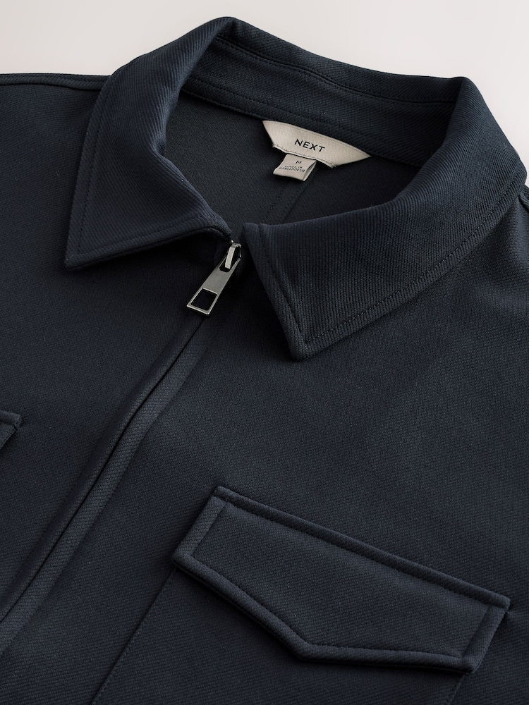 Bleu marine - Surchemise en jersey - Image 6 of 7