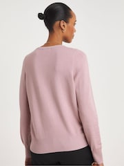 JD Williams Pink Crew Neck Cardigan - Image 2 of 4