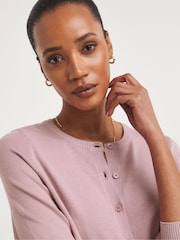 JD Williams Pink Crew Neck Cardigan - Image 4 of 4