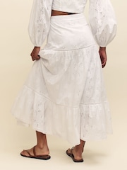 Nobody's Child White Summer Midi Skirt - Image 2 of 6