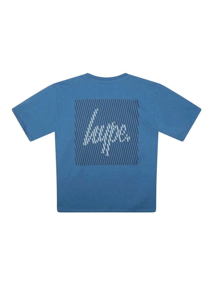 Hype. Boys Blue Square Line Script T-Shirt - Image 2 of 3