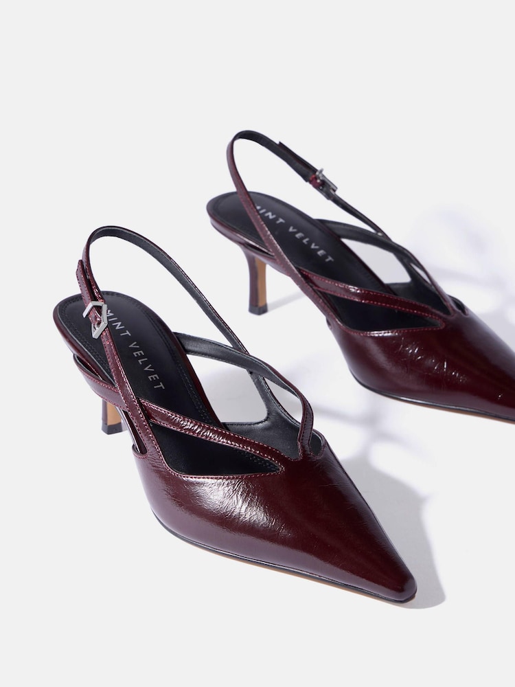 Mint Velvet Red Bianca Patent Slingback Heels - Image 2 of 4 Mint Velvet Red Bianca Patent Slingback Heels - Image 2 of 4
