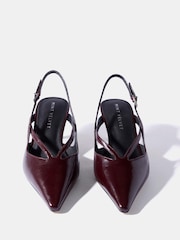 Mint Velvet Red Bianca Patent Slingback Heels - Image 4 of 4
