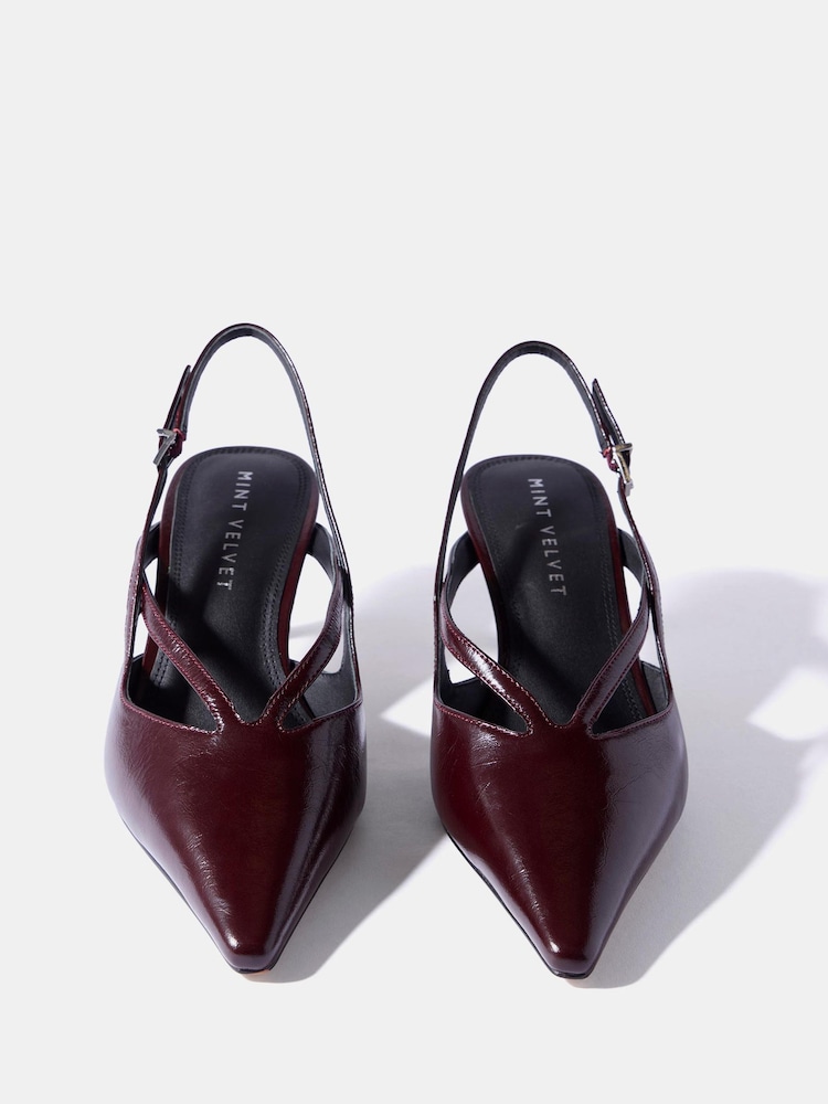 Mint Velvet Red Bianca Patent Slingback Heels - Image 4 of 4 Mint Velvet Red Bianca Patent Slingback Heels - Image 4 of 4