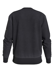 Calvin Klein Grey 100% Cotton Badge Crew Neck Jumper - Image 3 of 5