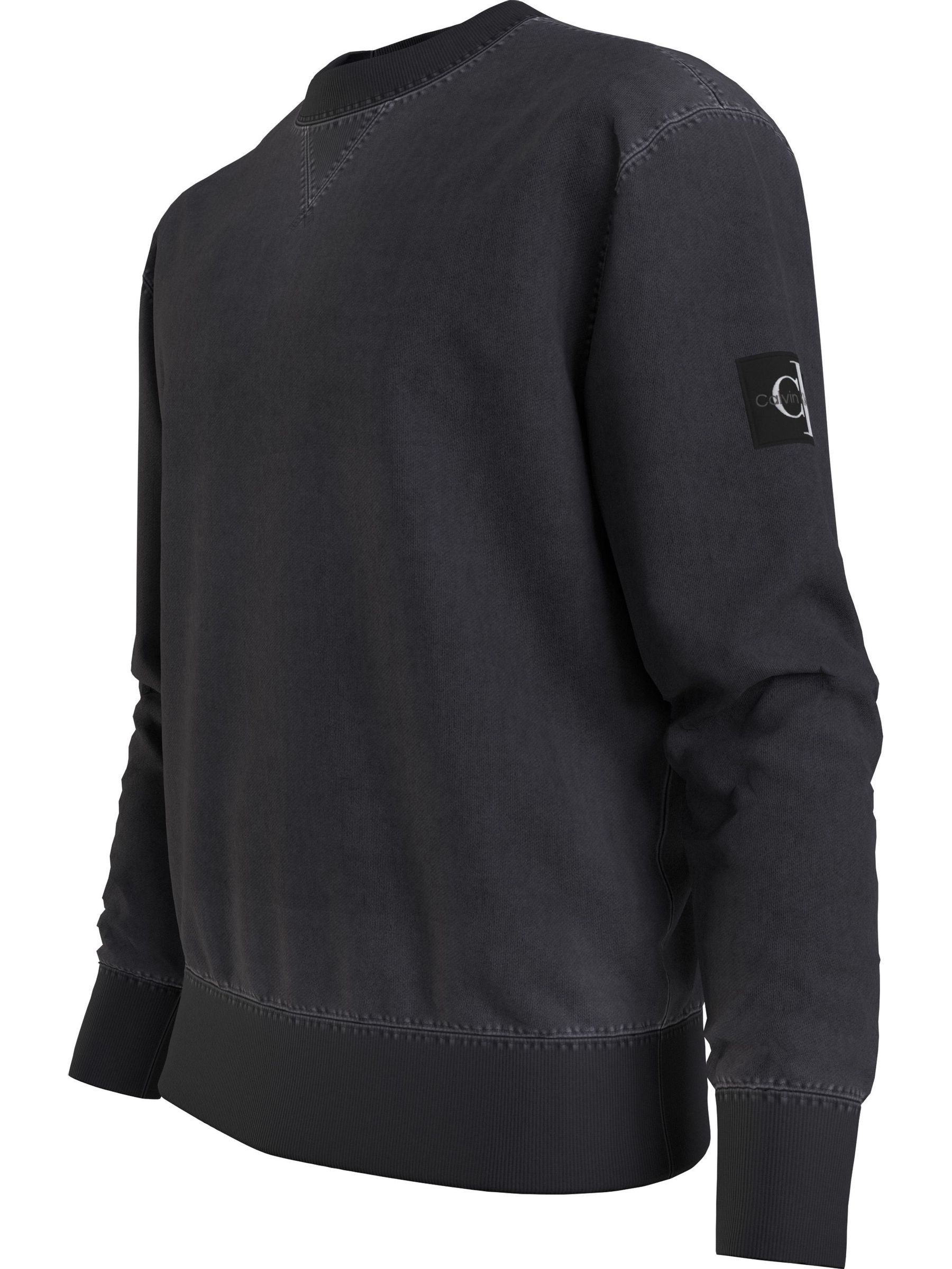 Buy Calvin Klein Grey 100 Cotton Badge Crew Neck Jumper from Next USA
