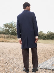 Navy Blue Signature Soft Touch Wool Rich Epsom Coat - Image 3 of 10