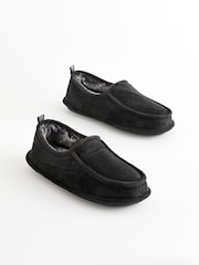 Black Faux Fur Lined Slippers - Image 2 of 7