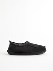 Black Faux Fur Lined Slippers - Image 3 of 7