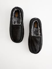 Black Faux Fur Lined Slippers - Image 4 of 7