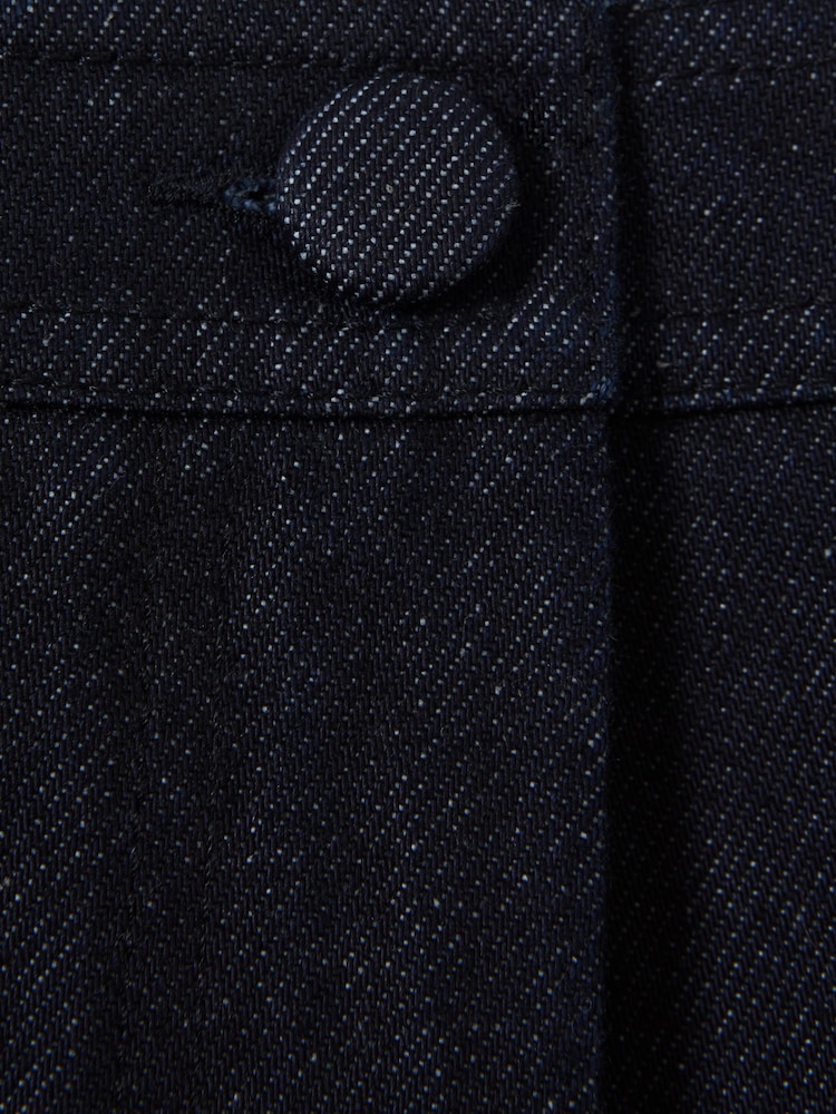 Reiss Dark Blue Maya High-Rise Denim Suit Shorts - Image 6 of 6