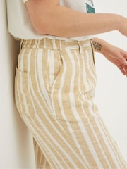 FatFace Pendeen Natural Linen Blend Stripe Trousers - Image 8 of 9