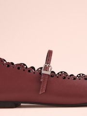 Red Tabitha Simmons x Next Elfie Leather Scalloped Mary Jane Shoes - Image 10 of 11