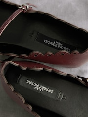 Red Tabitha Simmons x Next Elfie Leather Scalloped Mary Jane Shoes - Image 11 of 11