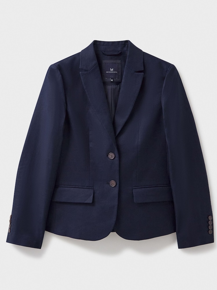 Crew Clothing Plain Linen Regular Blazer - Image 5 of 5 Crew Clothing Plain Linen Regular Blazer - Image 5 of 5