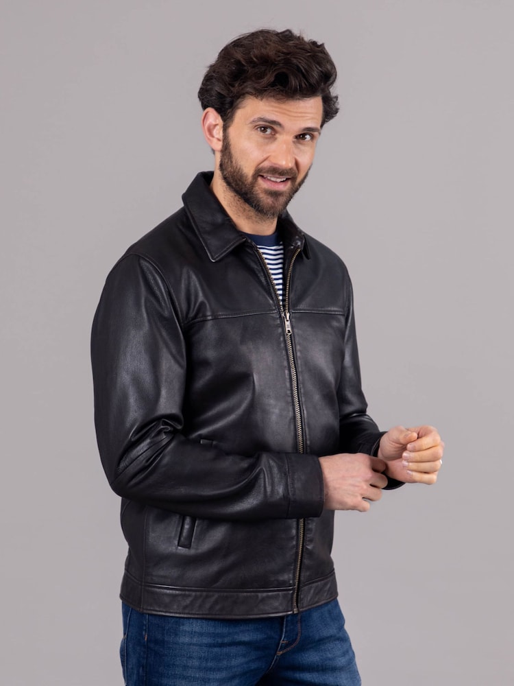 Lakeland Leather Brown Renwick Collared Leather Jacket - Image 1 of 9 Lakeland Leather Brown Renwick Collared Leather Jacket - Image 1 of 9