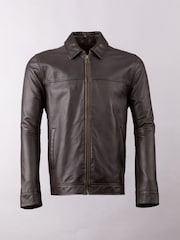 Lakeland Leather Brown Renwick Collared Leather Jacket - Image 8 of 9
