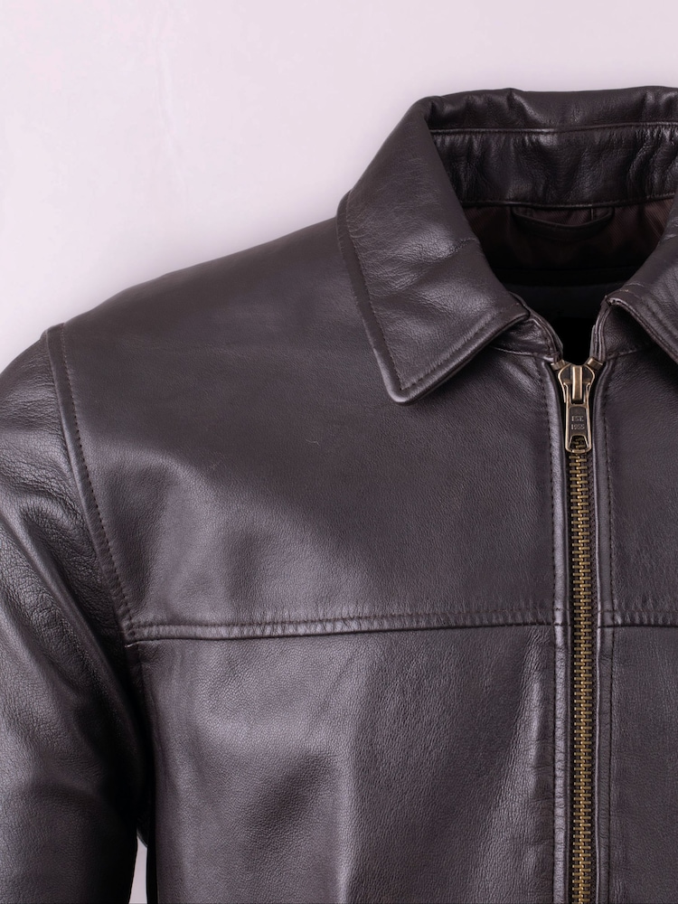 Lakeland Leather Brown Renwick Collared Leather Jacket - Image 9 of 9