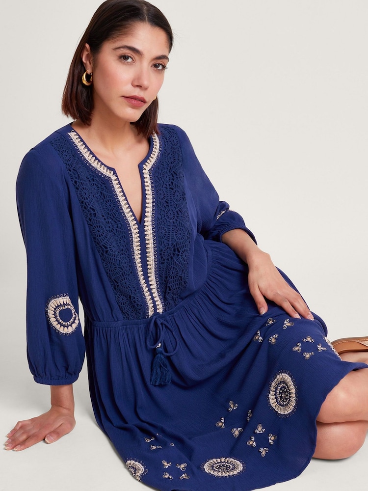 Monsoon Blue Alani Crochet Dresses - Image 2 of 5