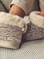 Neutral Faux Fur Boots Slippers - Image 2 of 7