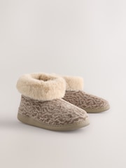 Neutral Faux Fur Boots Slippers - Image 3 of 7
