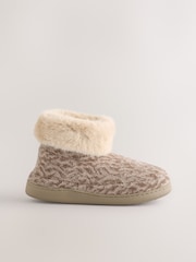 Neutral Faux Fur Boots Slippers - Image 4 of 7