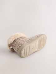 Neutral Faux Fur Boots Slippers - Image 5 of 7