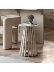 Gallery Home Natural Oujda Marble Side Table - Image 1 of 4