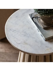 Gallery Home Natural Oujda Marble Side Table - Image 2 of 4