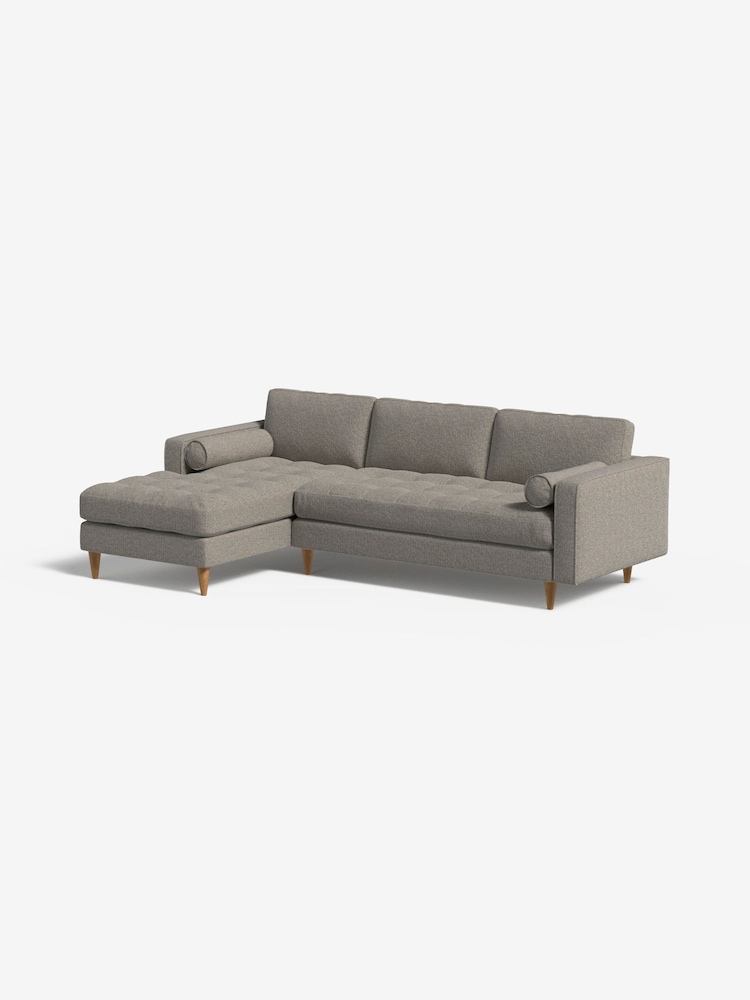 MADE.COM Basket Weave Pumice Grey Scott Left Hand Facing Corner Sofa - Image 1 of 5