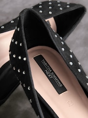 Black Tabitha Simmons Lola Leather Studded Point Heels - Image 10 of 11