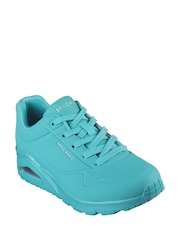 Skechers Blue Standard Fit Womens Uno Stand On Air Trainers - Image 2 of 3