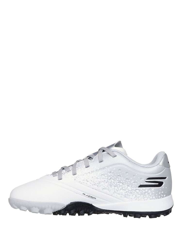 Skechers White White / Silver  Younger Kids Artificial Football Boots - Image 2 of 5