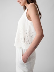 Gap White Linen Blend Waistcoat Vest - Image 4 of 5