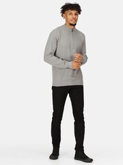Regatta Grey 100% Cotton Keaton Quarter Zip Jumper - Image 3 of 8