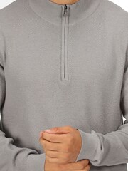 Regatta Grey 100% Cotton Keaton Quarter Zip Jumper - Image 4 of 8