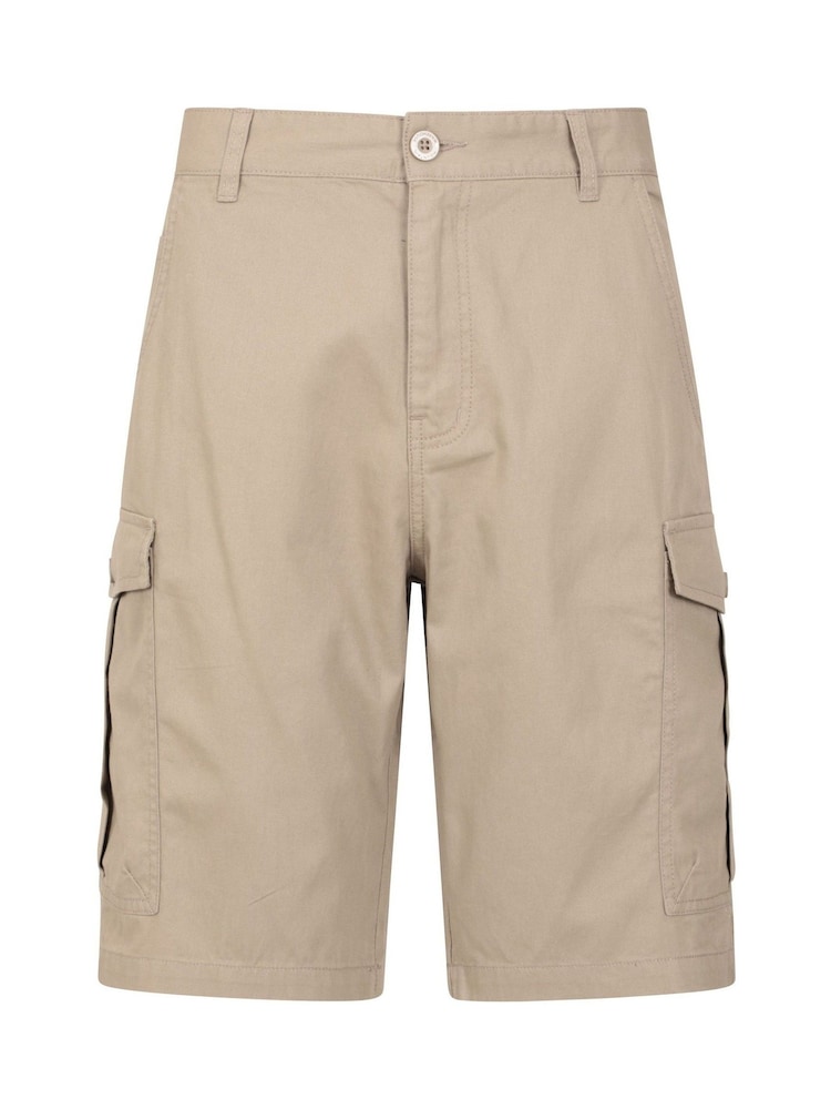 Crema - Pantalones cortos cargo para hombre 100% algodón Lakeside de Mountain Warehouse - Imagen 1 de 5