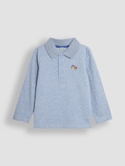 JoJo Maman Bébé Blue Digger Polo Shirt - Image 1 of 3
