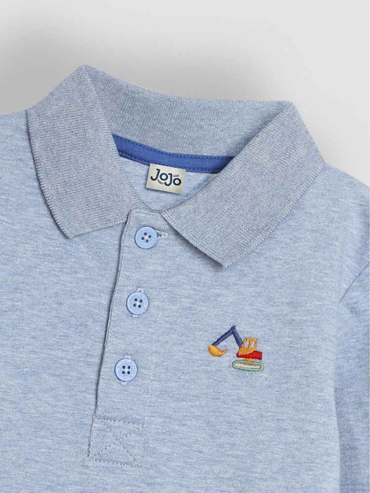 JoJo Maman Bébé Blue Digger Polo Shirt - Image 3 of 3