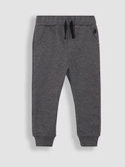 JoJo Maman Bébé Black & Grey 100% Cotton Joggers 2 Pack - Image 4 of 5