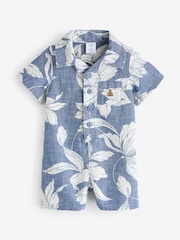 Gap Blue Brannan Bear Print Short Sleeve Baby Romper & Hat (Newborn-24mths) - Image 2 of 7