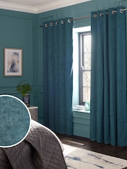 Cortinas de ilhós de chenille foscas - Imagem 1 de 6