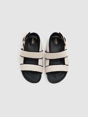 Reiss Black Samantha Strappy Chunky Canvas Sandals - Image 3 of 5