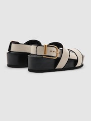 Reiss Black Samantha Strappy Chunky Canvas Sandals - Image 4 of 5