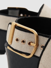 Reiss Black Samantha Strappy Chunky Canvas Sandals - Image 5 of 5