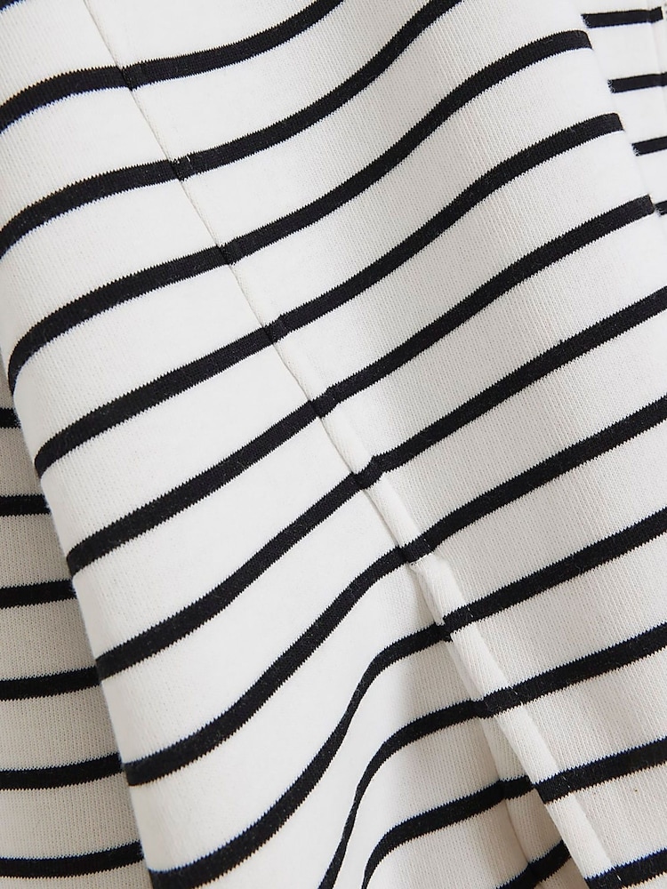 River Island Black Stripe Jersey Zip-Up Bomber Jacket - Image 6 of 6