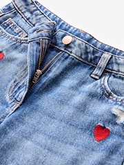 Blue Denim 100% Cotton Heart Embroidered Balloon Jeans (3-16yrs) - Image 8 of 10