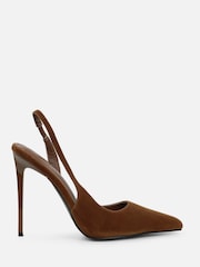Simmi London Brown Arabella Slingback Court Shoes - Image 2 of 4
